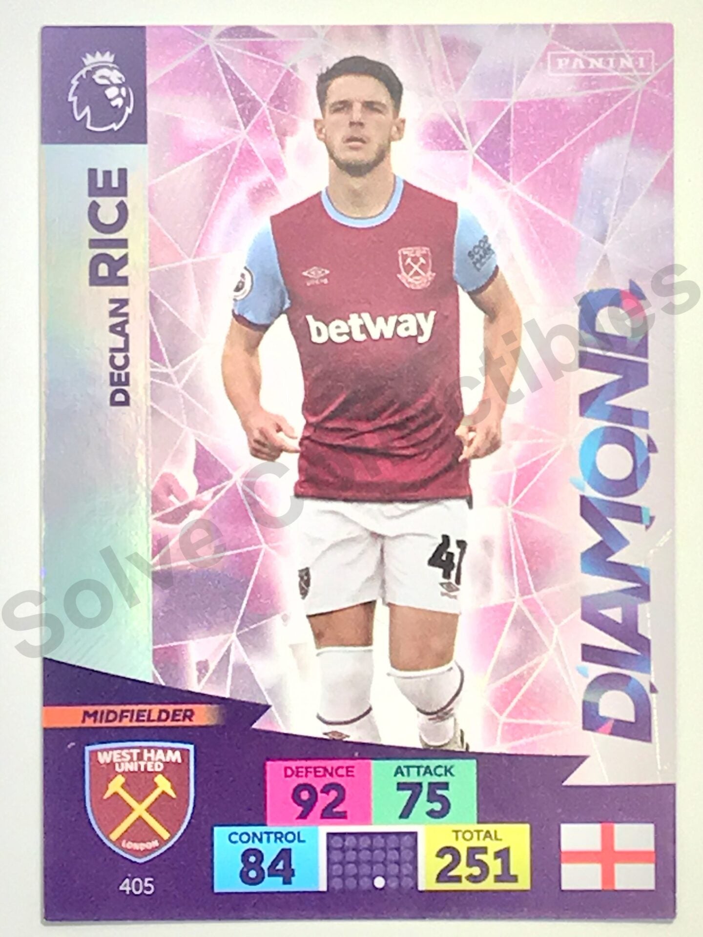 Declan Rice (West Ham) &#8211; Diamond Football Card &#8211; Premier League Adrenalyn XL 2020:21