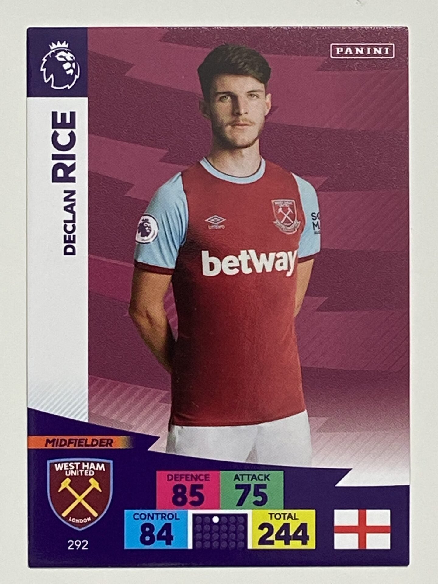 Declan Rice (West Ham) Football Card &#8211; Premier League Adrenalyn XL 2020:21