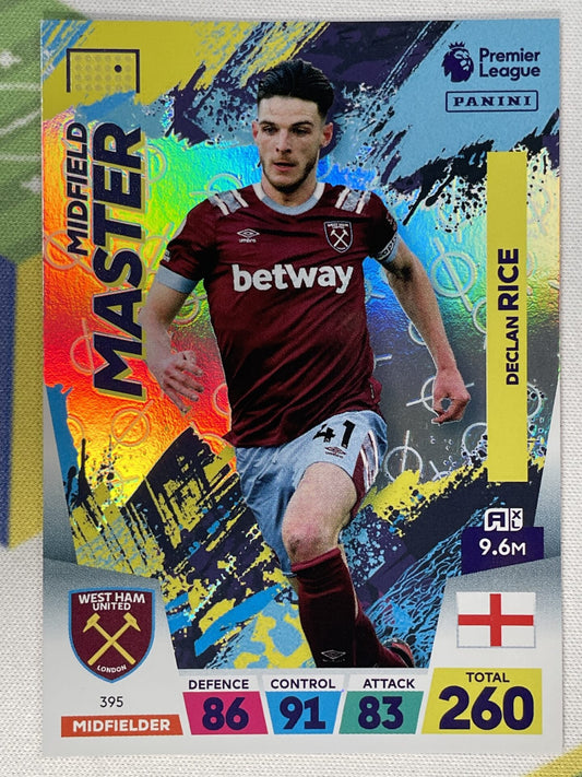 Declan Rice West Ham Midfield Master Panini Premier League Adrenalyn XL 2023 Card