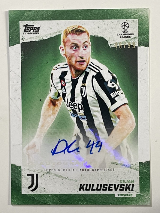 Dejan Kulusevski Juventus 46:99 Autograph Parallel Topps Gold 2021 UEFA Champions League Football Card