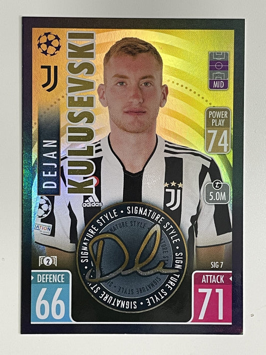 Dejan Kulusevski Juventus Signature Style Topps Match Attax Extra 2021:22 Champions League Card