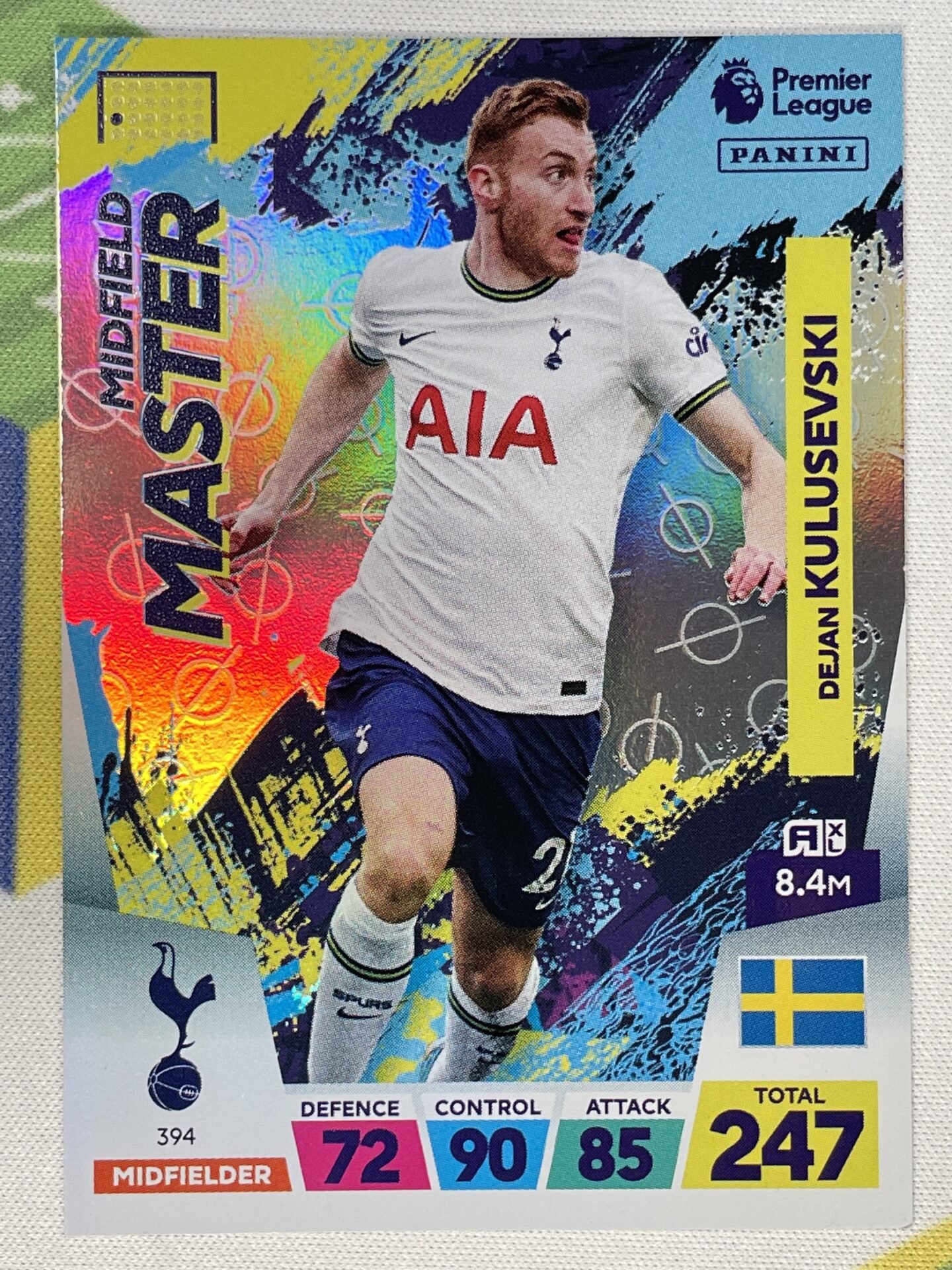 Dejan Kulusevski Tottenham Hotspur Diamond Panini Premier League Adrenalyn XL 2023 Card