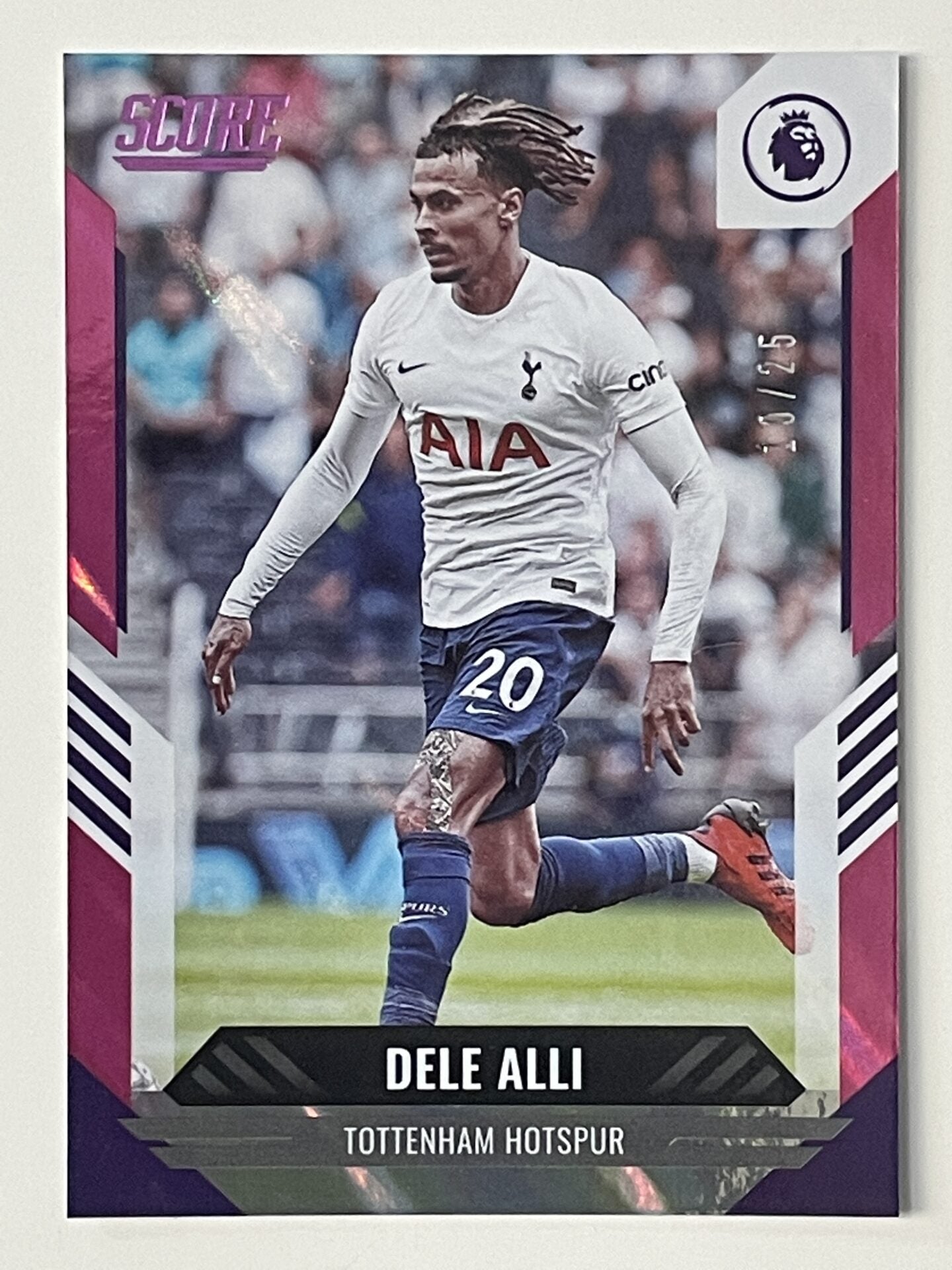 Dele Alli Tottenham Hotspur Base Pink Lava Parallel Panini Premier League Score 2021 2022