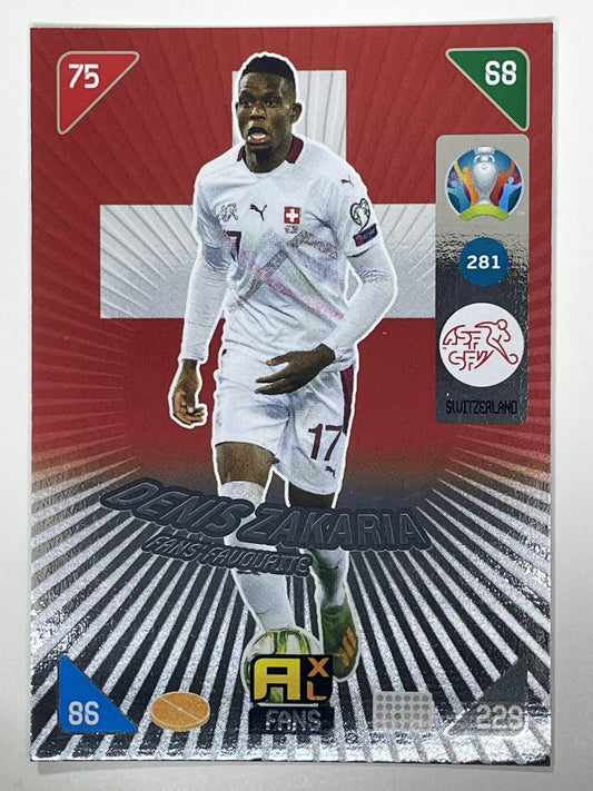 Denis Zakaria Fans Favourties (Switzerland) Football Card &#8211; Euro 2020 Adrenalyn XL