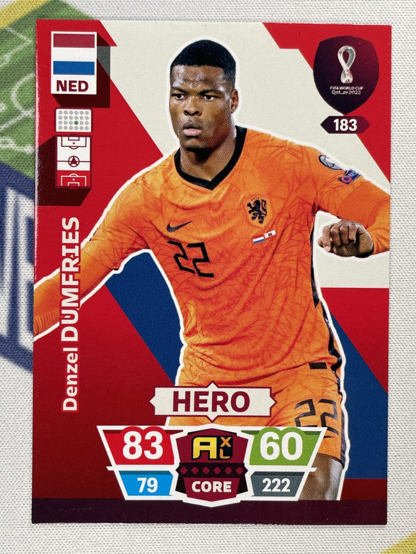 Denzel Dumfries Netherlands Panini World Cup 2022 Adrenalyn XL Card