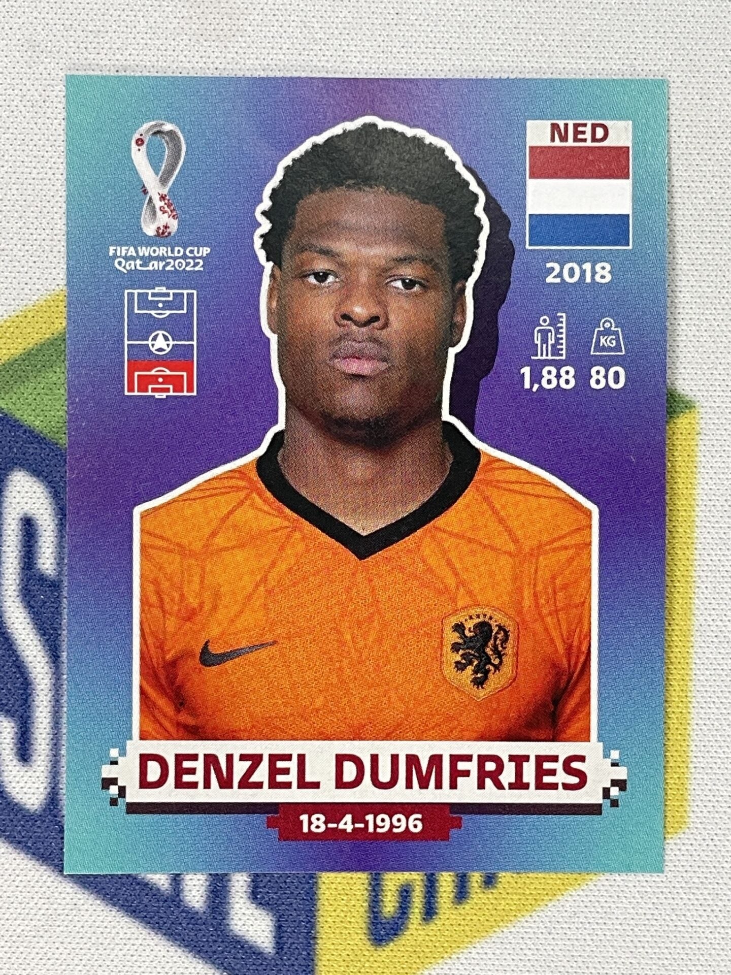 Denzel Dumfries Netherlands Panini World Cup 2022 Qatar Stickers