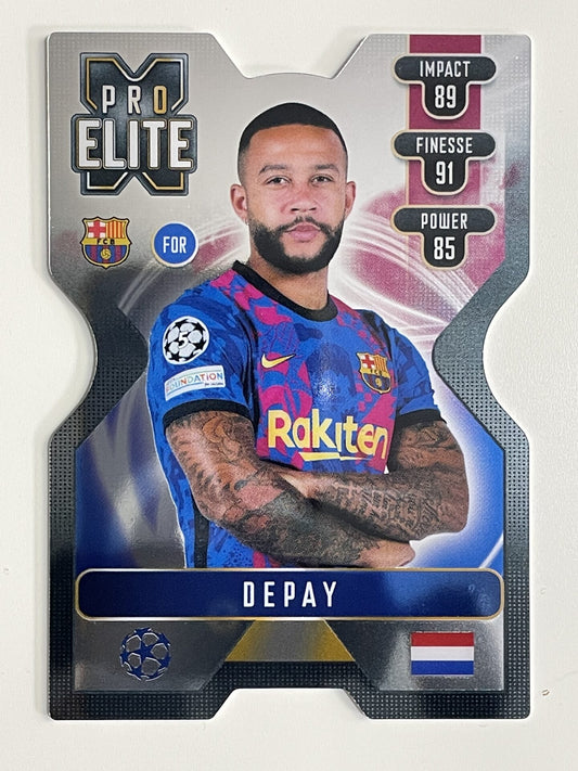 Depay Barcelona Chrome X Pro Elite Topps Match Attax Extra 2021:22 Champions League Card