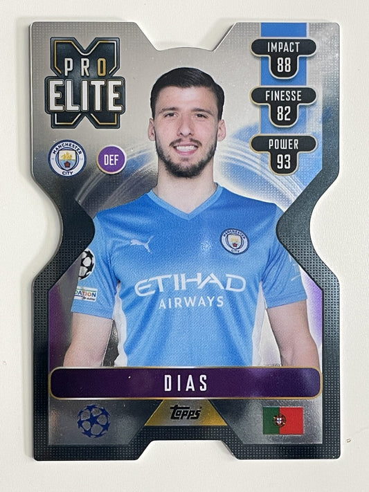 Dias Manchester City Chrome X Pro Elite Topps Match Attax Extra 2021:22 Champions League Card