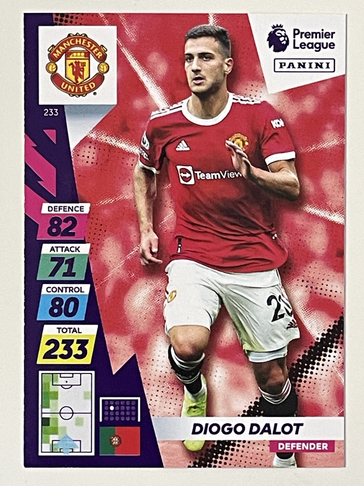 Diogo Dalot Manchester United Base Panini Adrenalyn XL PLUS Premier League 2021 2022