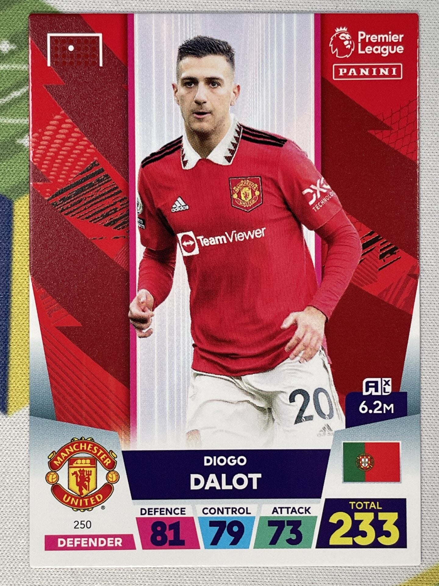 Diogo Dalot Manchester United Panini Premier League Adrenalyn XL 2023 Card