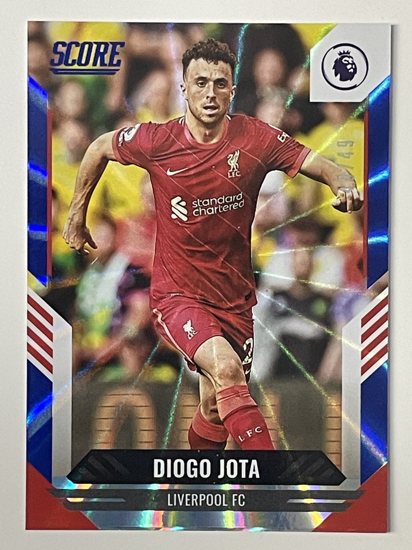 Diogo Jota Liverpool Base Blue Laser Parallel Panini Premier League Score 2021 2022