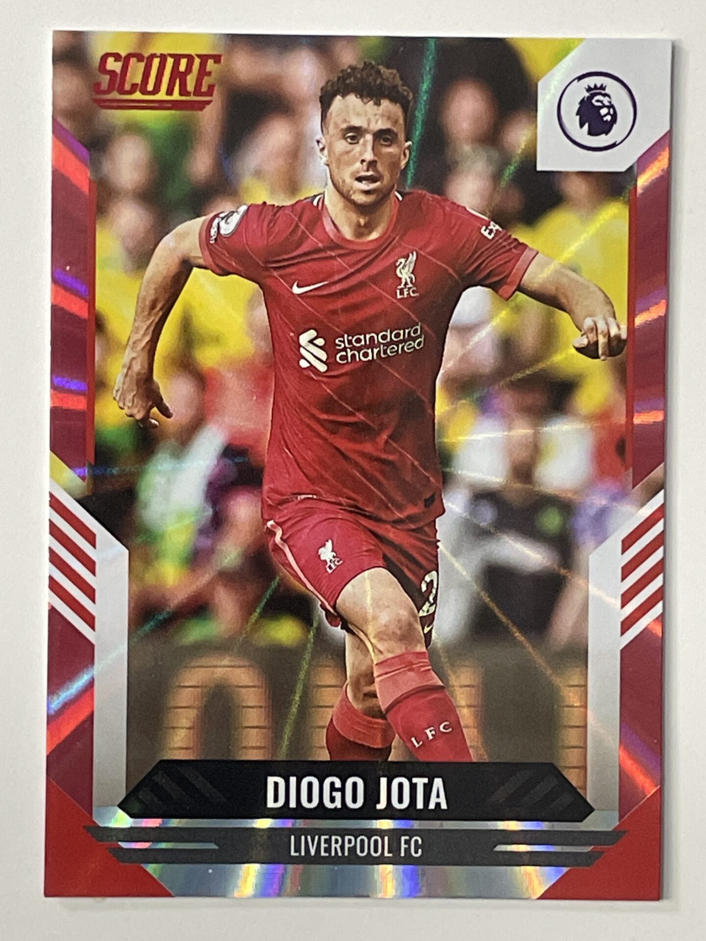 Diogo Jota Liverpool Base Red Laser Parallel Panini Premier League Score 2021 2022