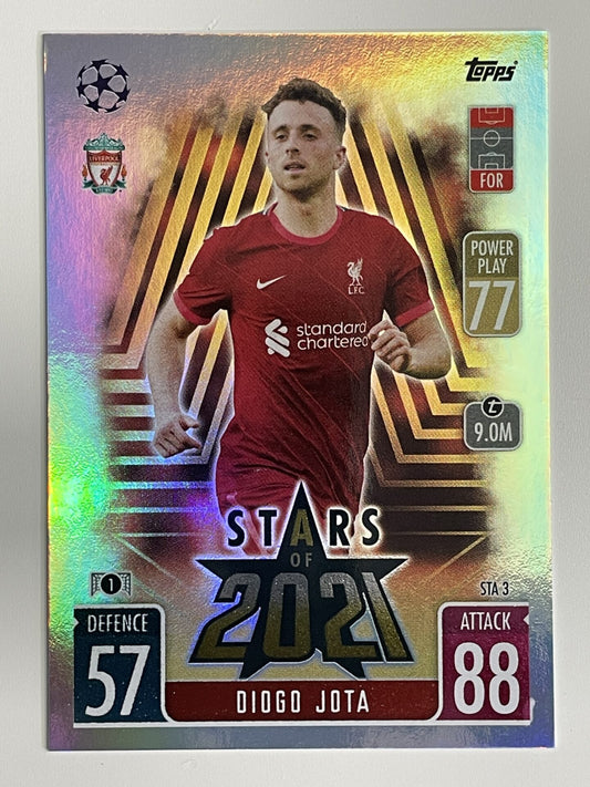 Diogo Jota Liverpool FC Stars of 2021 Topps Match Attax Extra 2021:22 Champions League Card