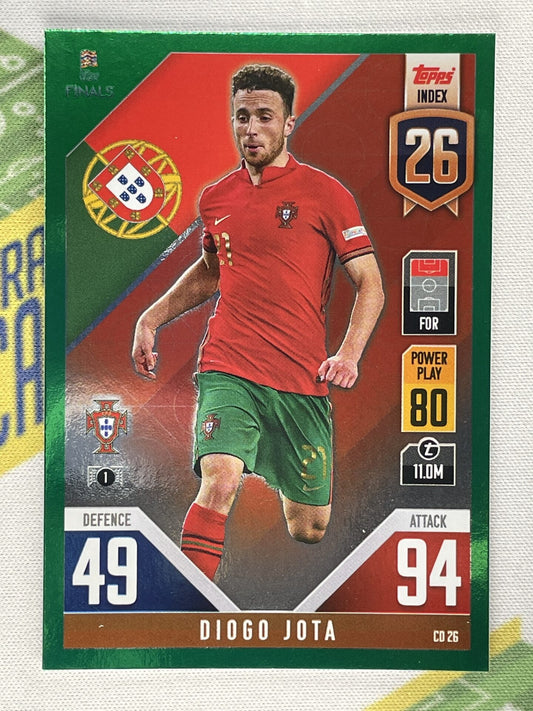 Diogo Jota Portugal Green Foil Parallel Topps Match Attax 101 Road to Nations League 2022 Card