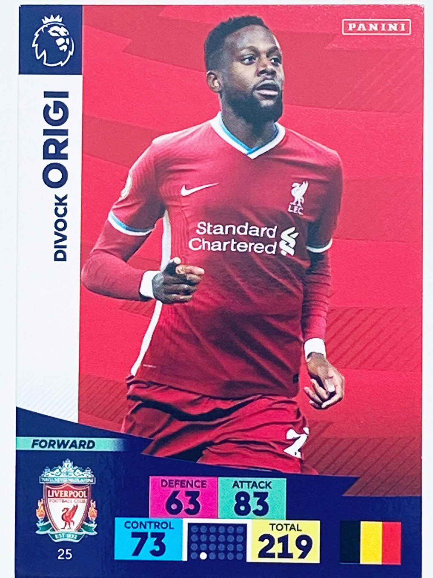 Divock Origi (Liverpool) Football Card &#8211; Premier League Adrenalyn XL 2020:21