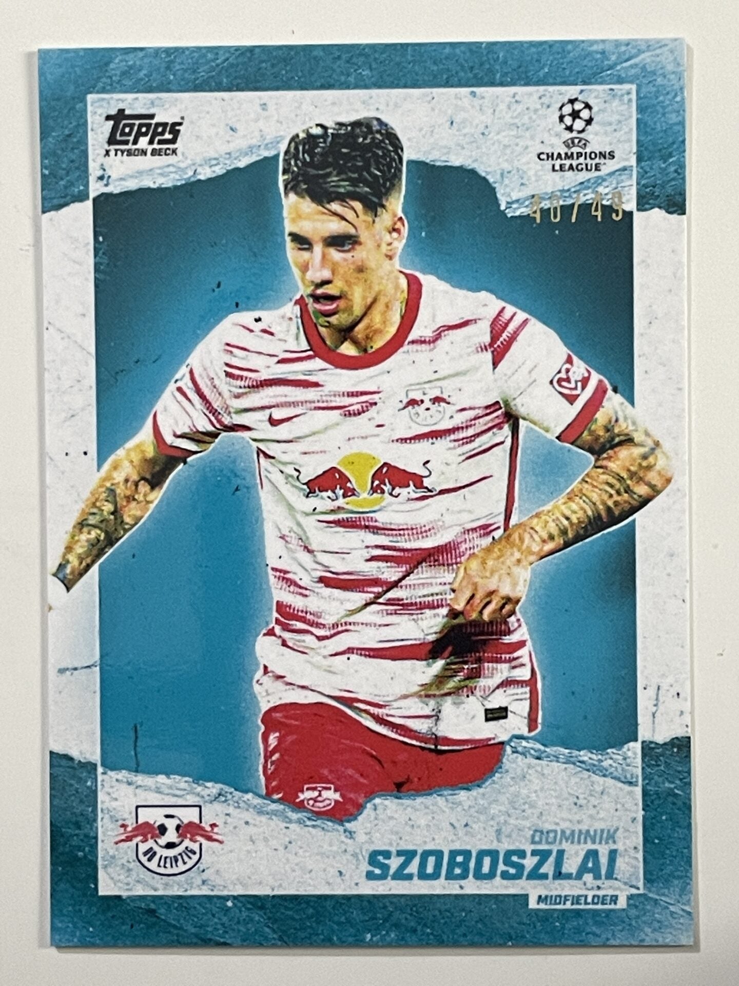 Dominik Szoboszlai RB Leipzig 40:49 Parallel Topps Gold 2021 UEFA Champions League Football Card