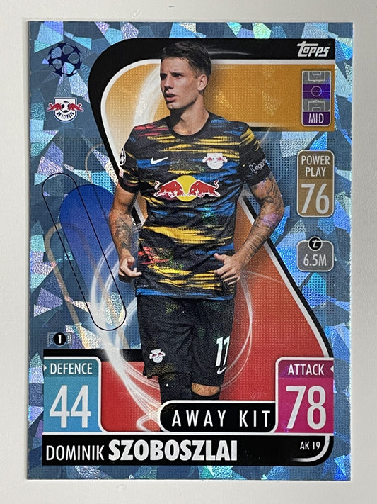 Dominik Szoboszlai RB Leipzig Away Kit Crystal Foil Parallel Topps Match Attax Extra 2021:22 Champions League Card