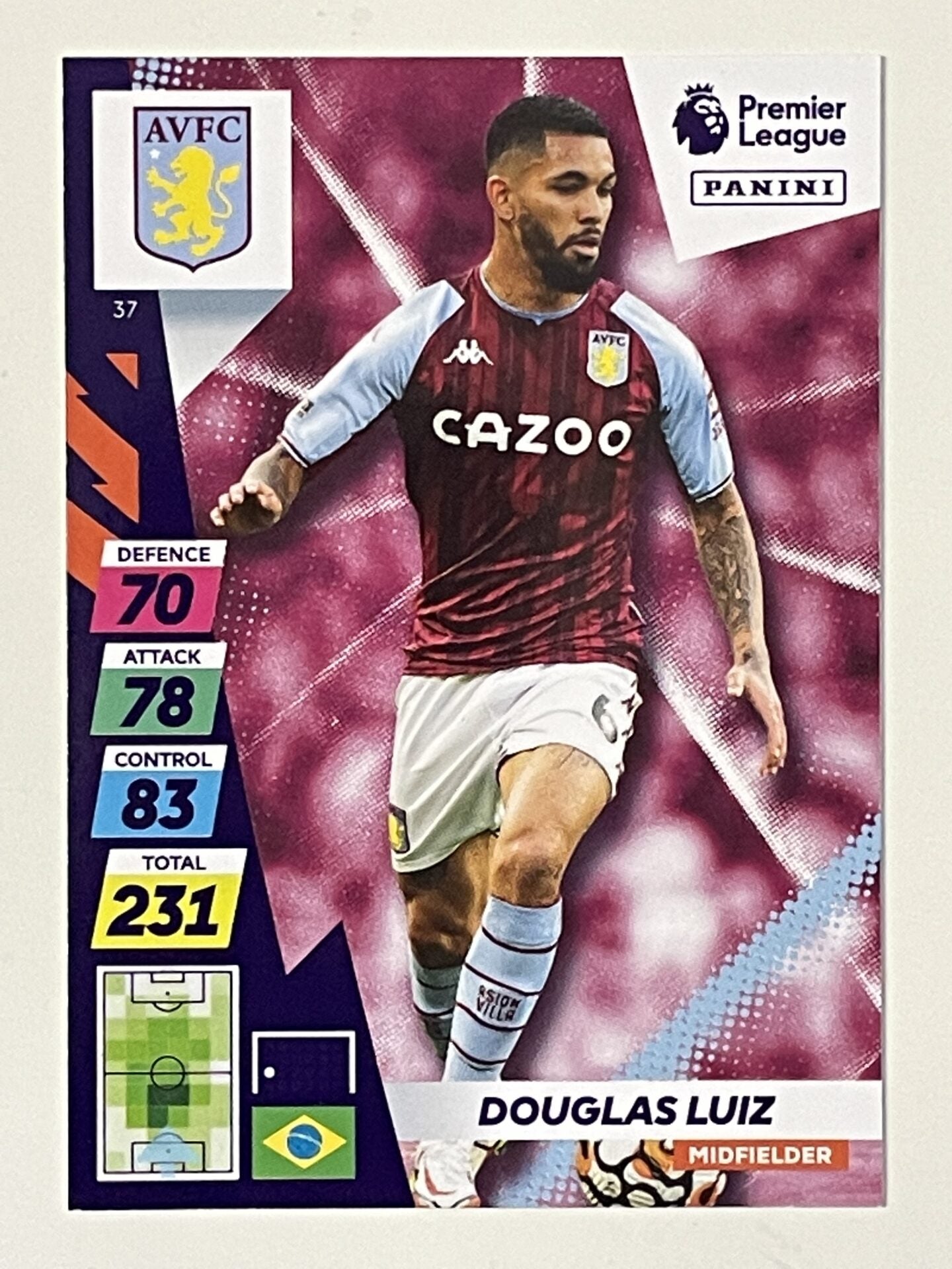 Douglas Luiz Aston Villa Base Panini Adrenalyn XL PLUS Premier League 2021 2022