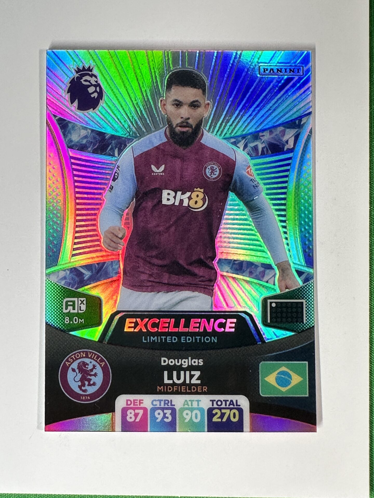 Douglas Luiz Aston Villa Excellence Limited Edition Panini Premier League Adrenalyn XL 2024 Card