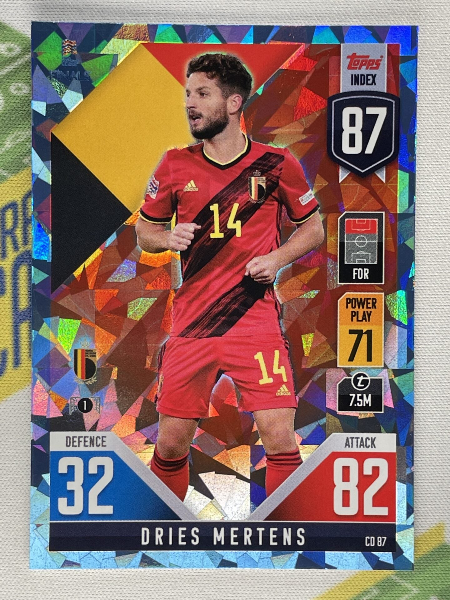 Dries Mertens Belgium Crystal Foil Parallel Topps Match Attax 101 Road to Nations League 2022 Card