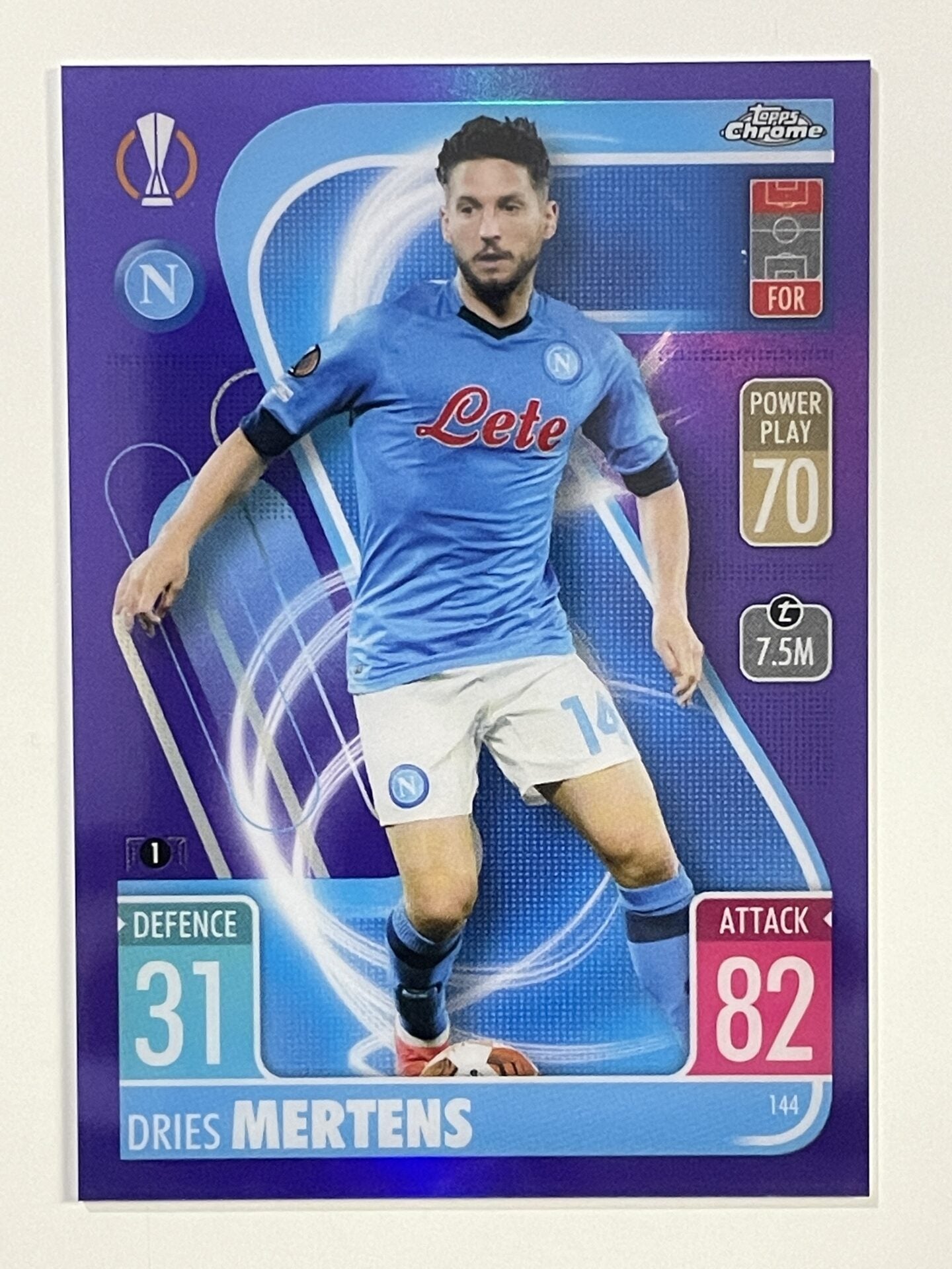 Dries Mertens Purple Parallel Topps Match Attax Chrome 2021 2022