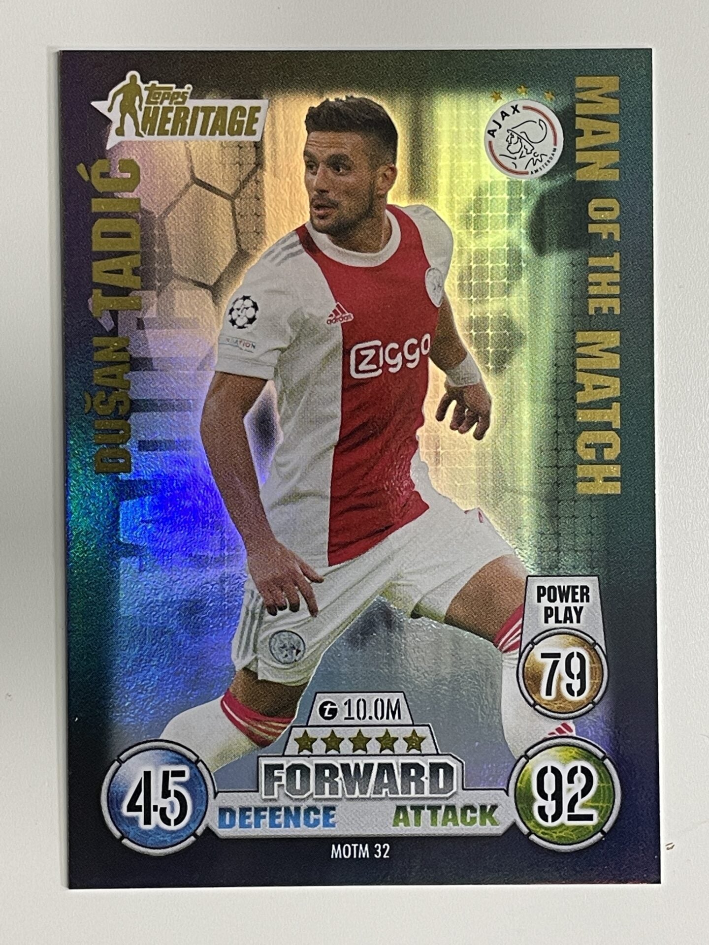 Dusan Tadic Ajax Man of the Match HeritageTopps Match Attax Extra 2021:22 Champions League Card