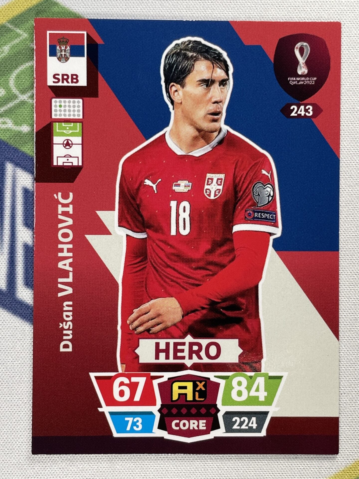 Dusan Vlahovic Serbia Panini World Cup 2022 Adrenalyn XL Card