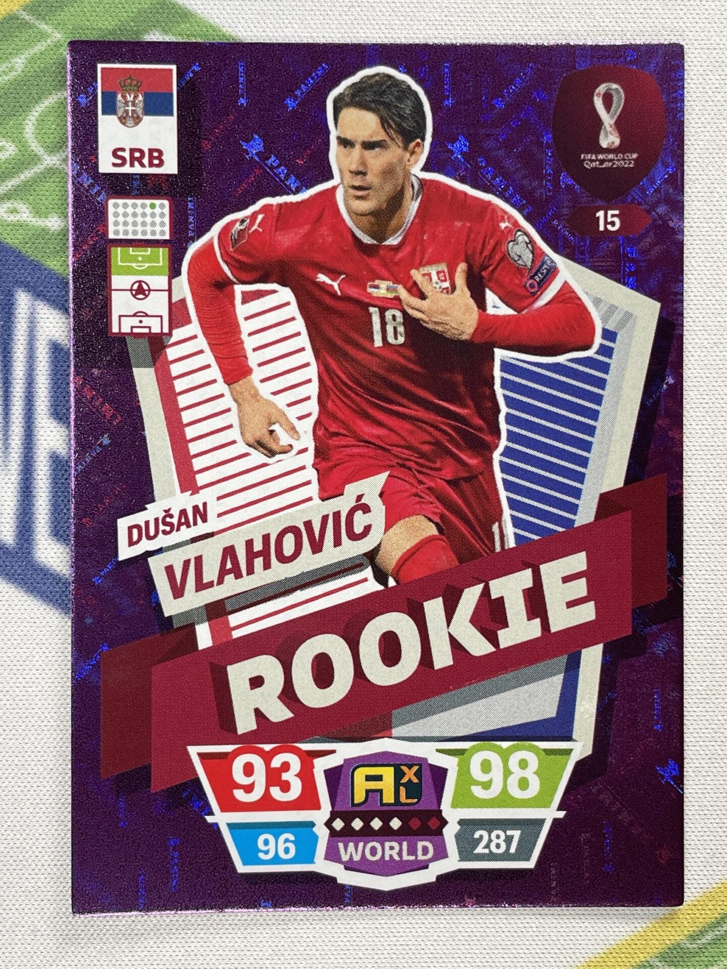 Dusan Vlahovic Serbia Rookie Panini World Cup 2022 Adrenalyn XL Card