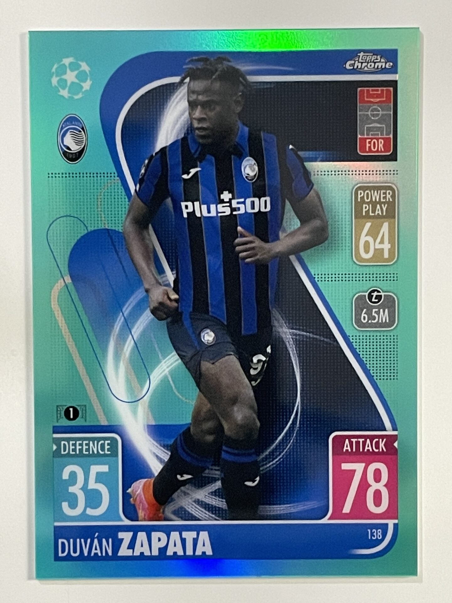 Duvan Zapata Aqua Parallel Topps Match Attax Chrome 2021 2022