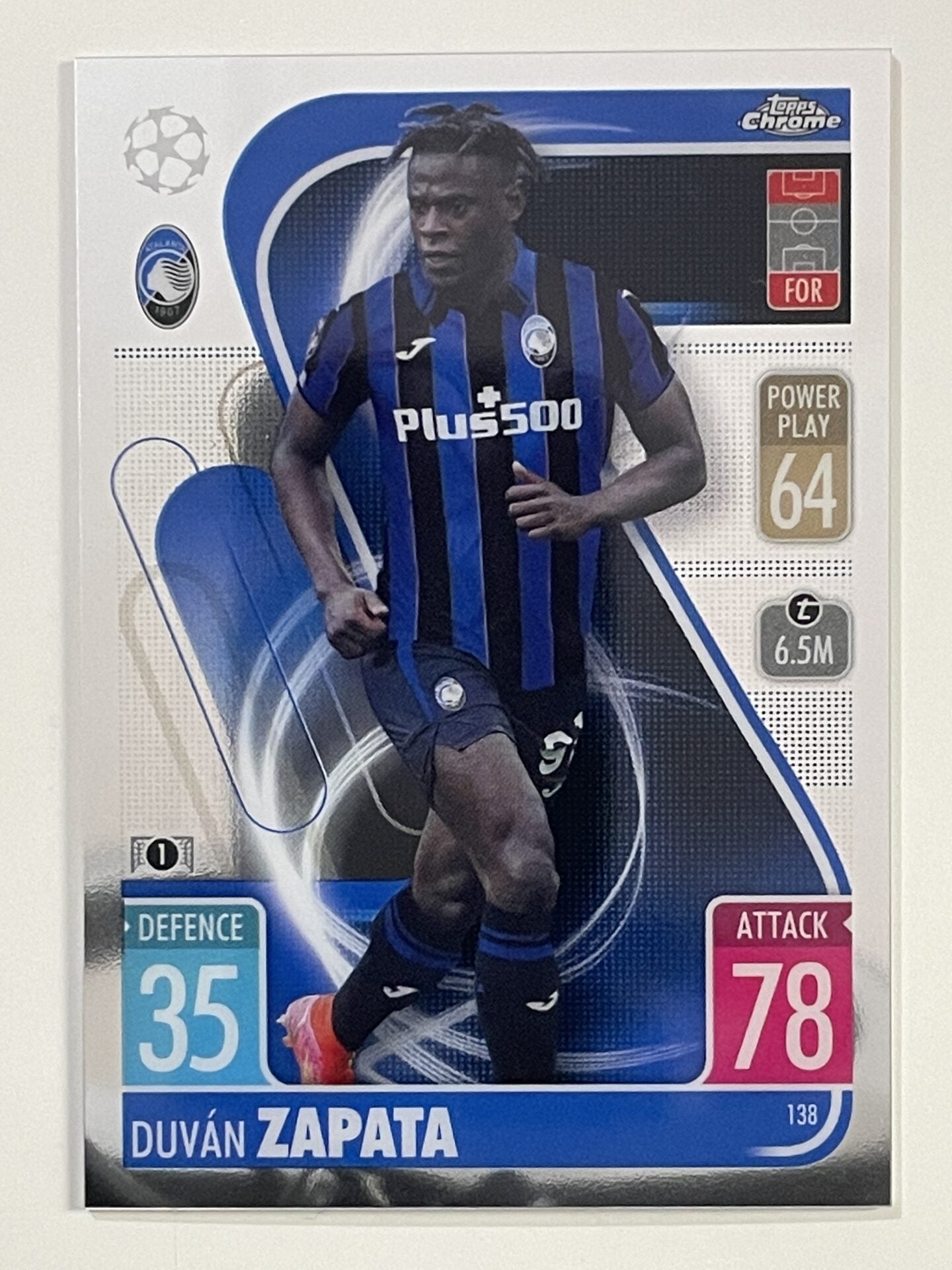 Duvan Zapata Atalanta Topps Match Attax Chrome 2021 2022 Football Card