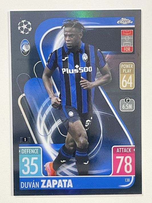 Duvan Zapata Black Parallel Topps Match Attax Chrome 2021 2022