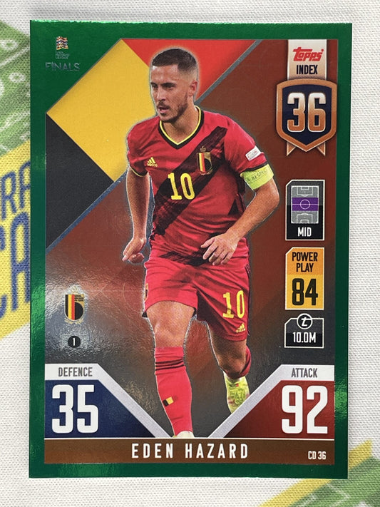 Eden Hazard Belgium Green Foil Parallel Topps Match Attax 101 Road to Nations League 2022 Card