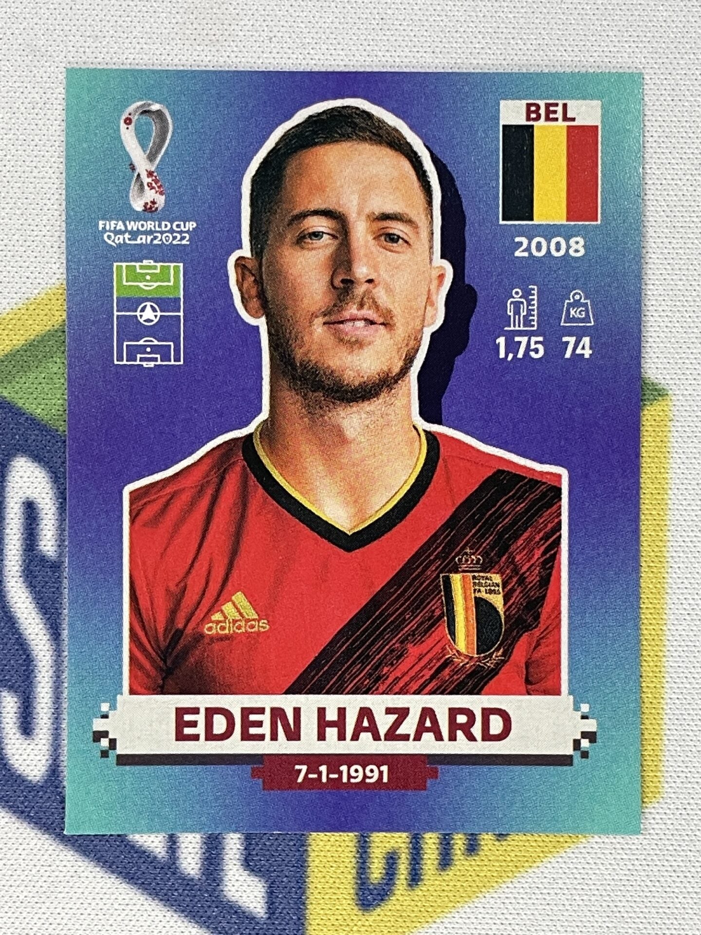 Eden Hazard Belgium Panini World Cup 2022 Qatar Stickers