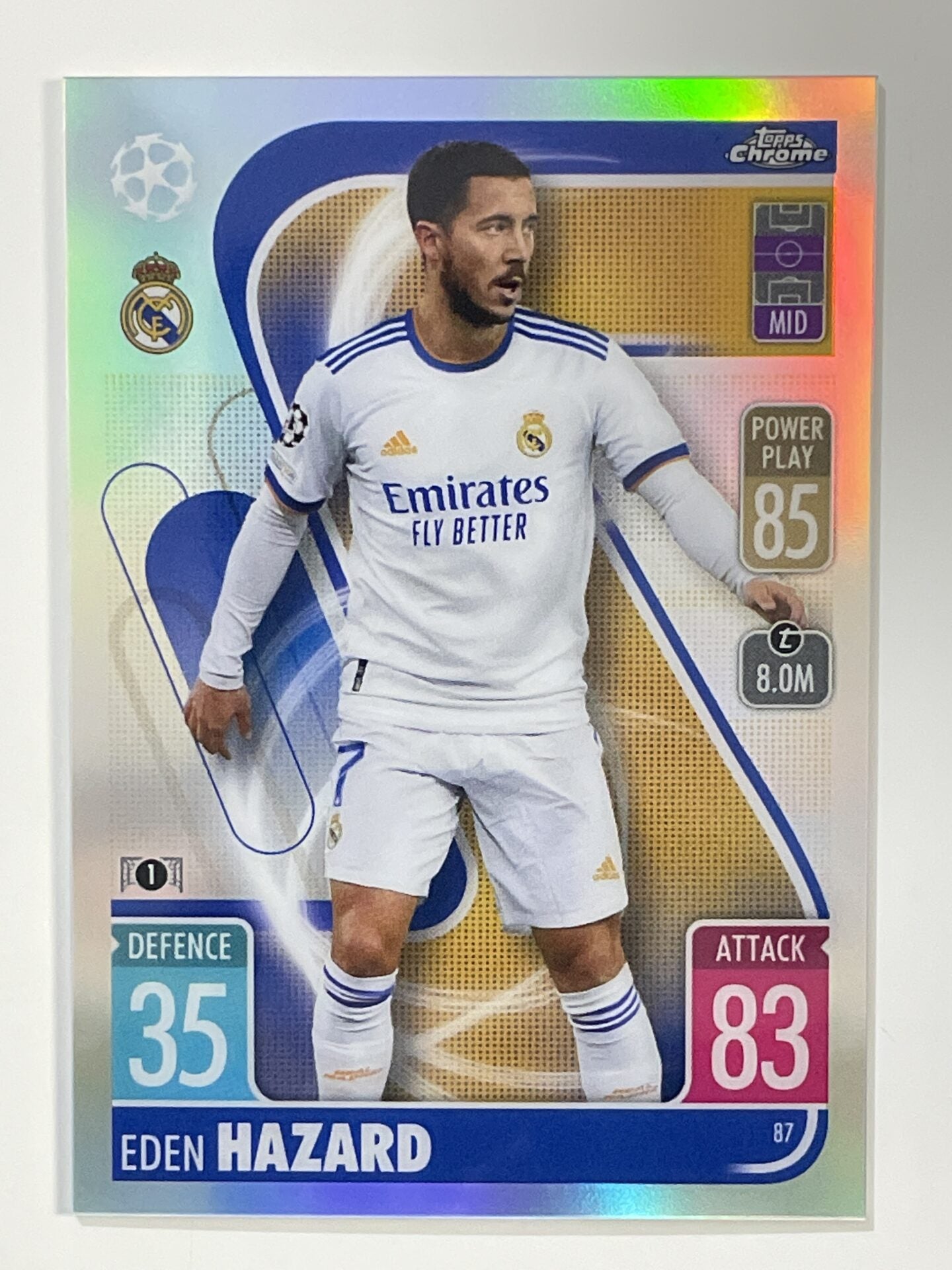 Eden Hazard Refractor Topps Match Attax Chrome 2021 2022