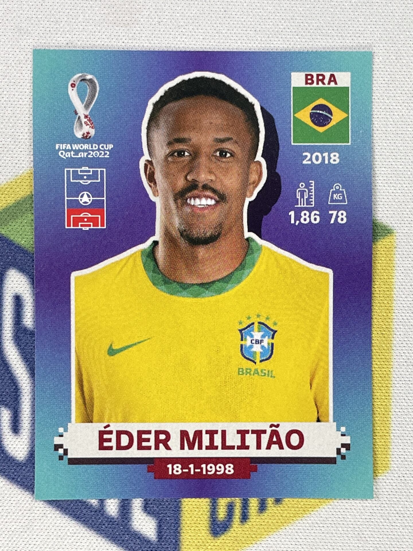 Eder Militao Brazil Panini World Cup 2022 Qatar Stickers