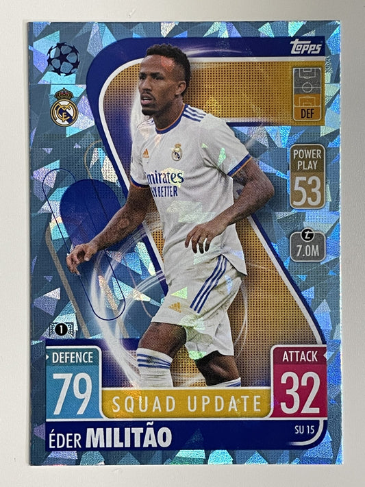 Eder Militao Real Madrid Base Crystal Foil Parallel Topps Match Attax Extra 2021:22 Champions League Card