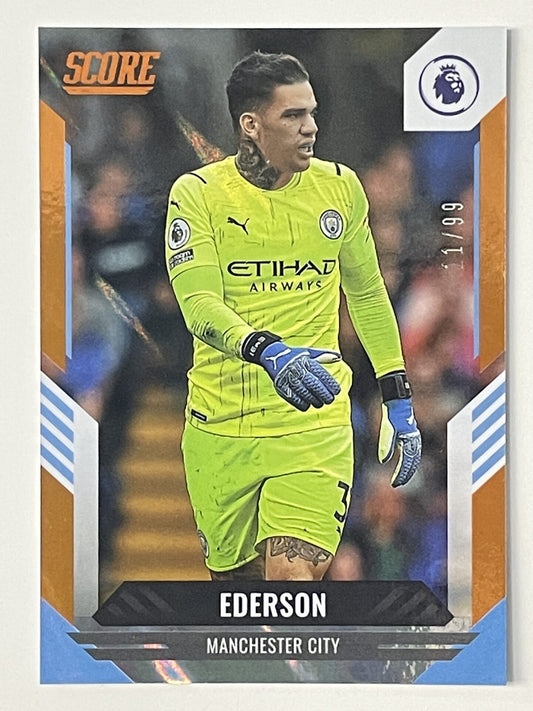 Ederson Manchester City Base Orange Lava Parallel Panini Premier League Score 2021 2023