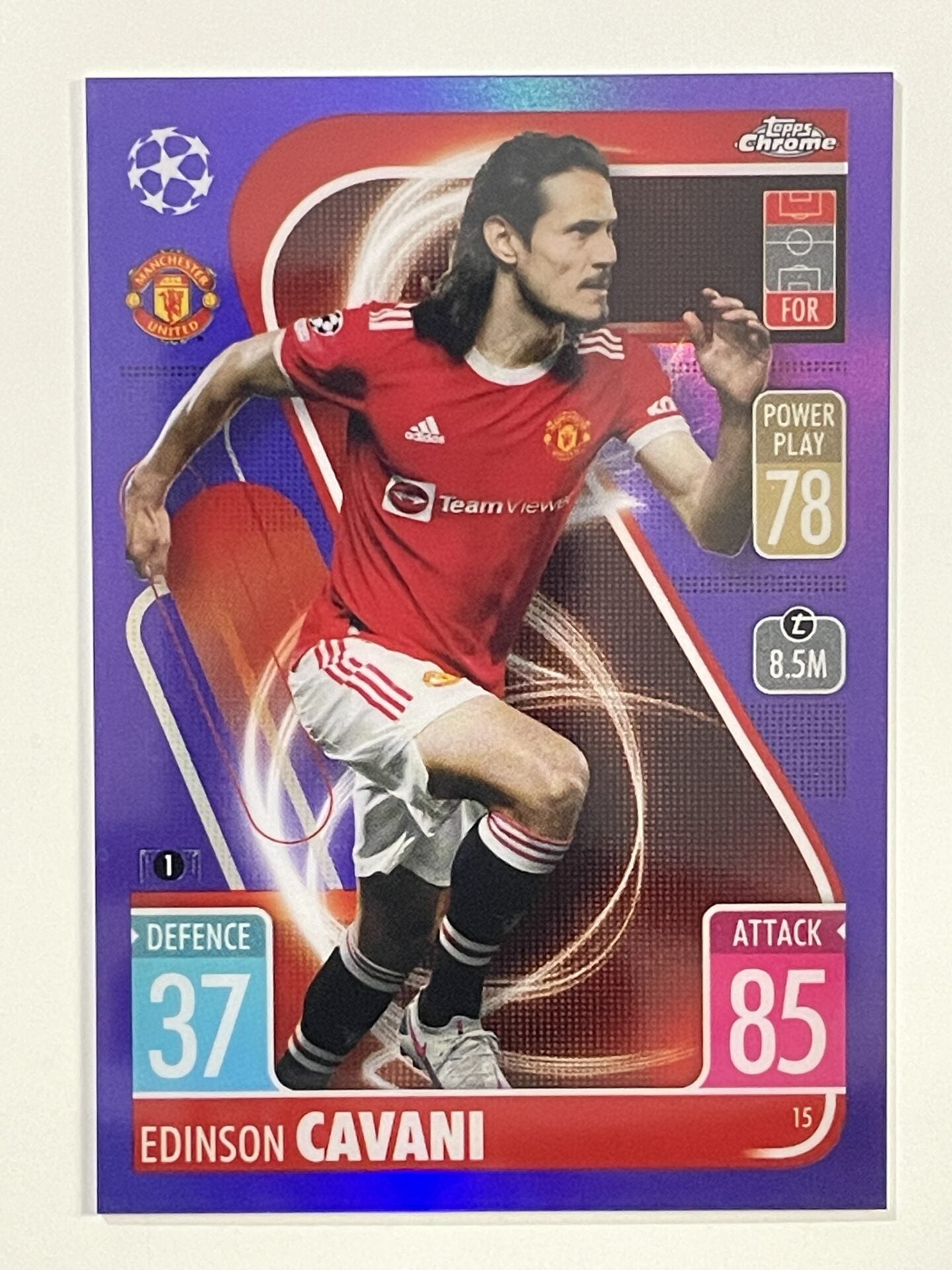 Edinson Cavani Purple Parallel Topps Match Attax Chrome 2021 2022