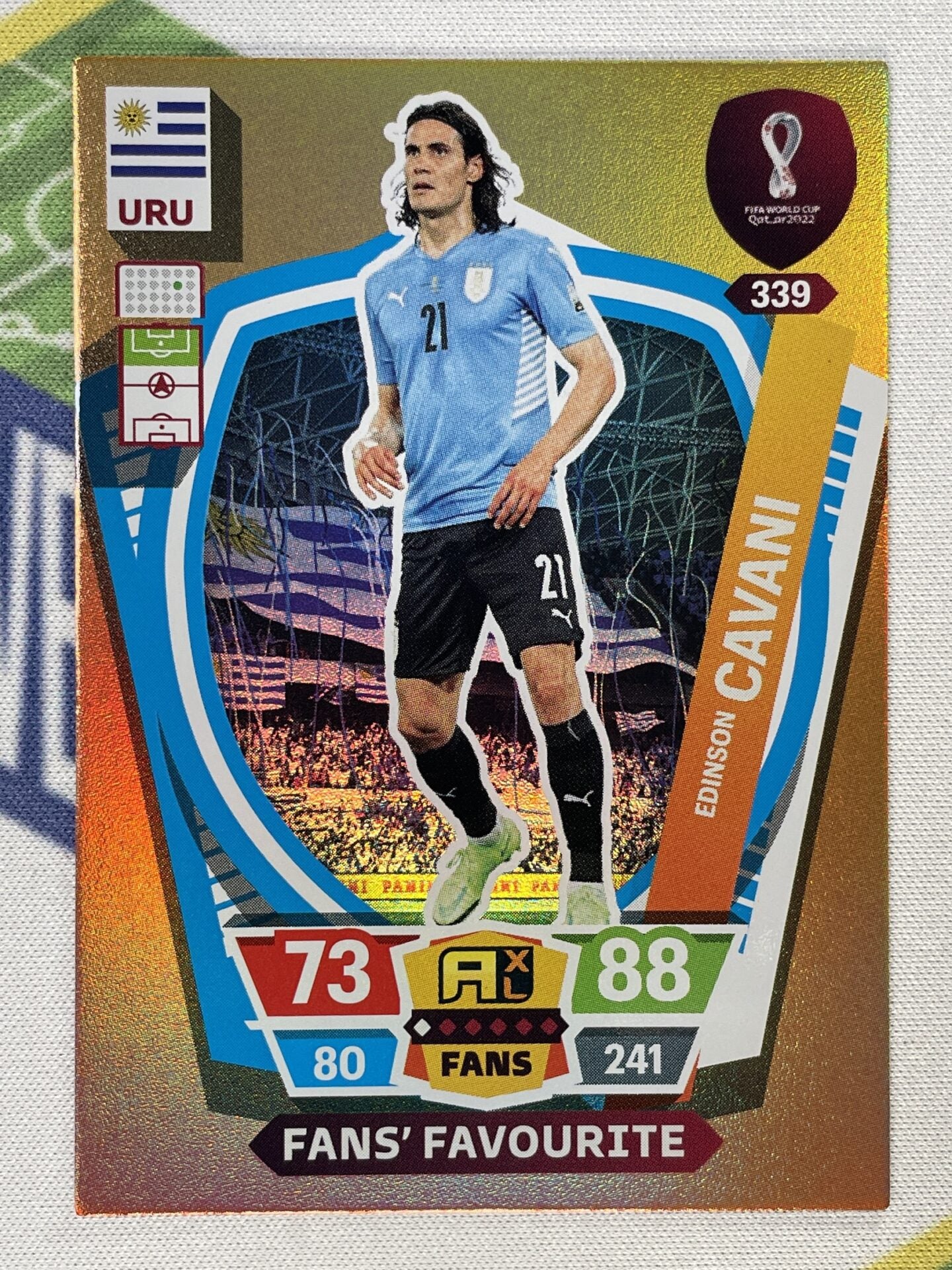 Edinson Cavani Uruguay Fans Favourite Panini World Cup 2022 Adrenalyn XL Card