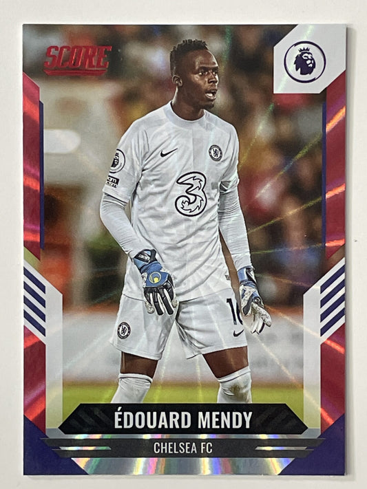 Edouard Mendy Chelsea Base Red Laser Parallel Panini Premier League Score 2021 2022