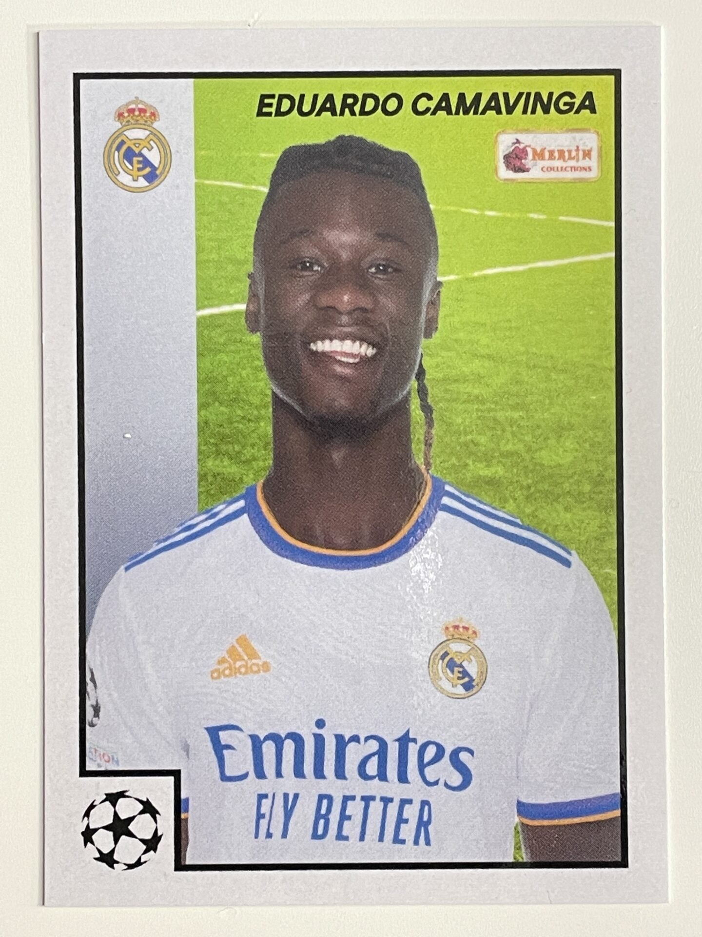 Eduardo Camavinga Real Madrid Base Topps Merlin Heritage 97 UEFA Champions League Card