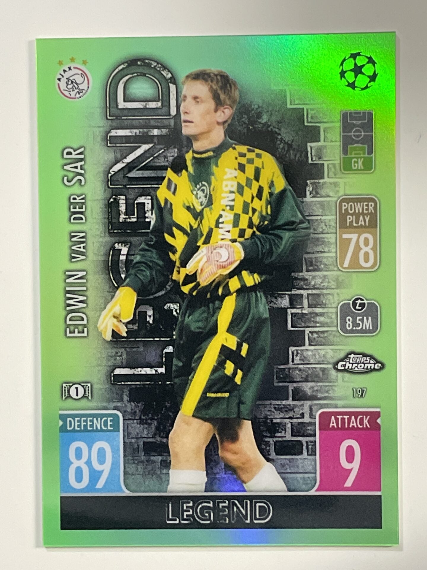 Edwin Van Der Sar Legend Green Parallel Topps Match Attax Chrome 2021 2022