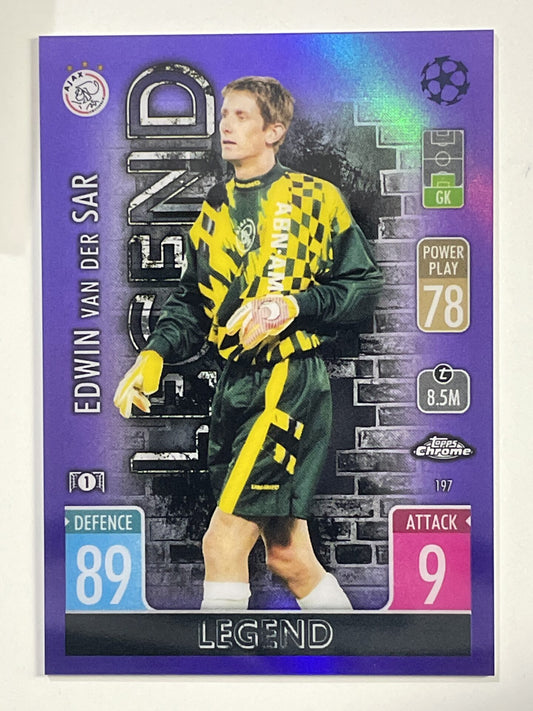 Edwin Van Der Sar Legend Purple Parallel Topps Match Attax Chrome 2021 2022