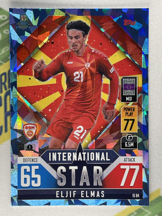 Eljif Elmas Macedonia Crystal Foil Parallel Topps Match Attax 101 Road to Nations League 2022 Card