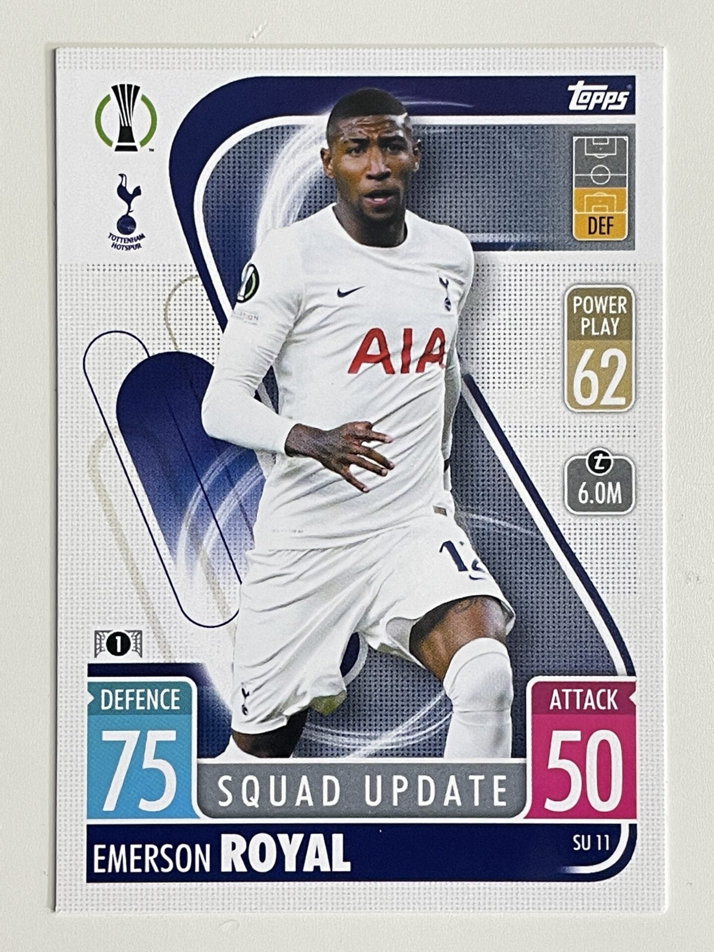 Emerson Royal Tottenham Base Topps Match Attax Extra 2021:22 Champions League Card