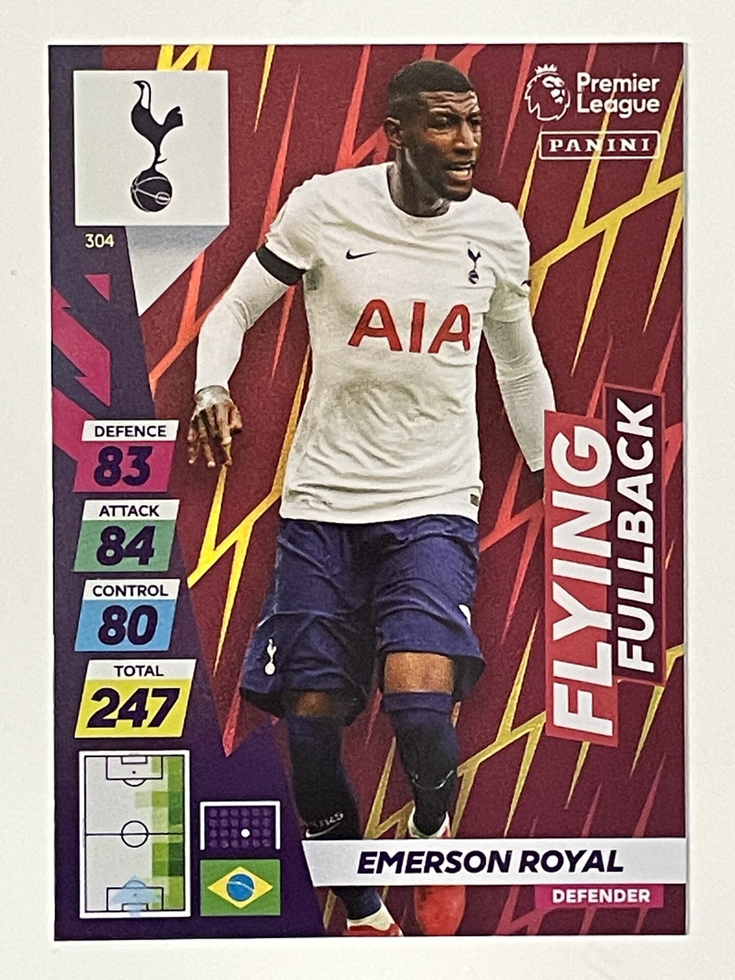 Emerson Royal Tottenham Hotspur Flying Fullback Panini Adrenalyn XL PLUS Premier League 2021 2022