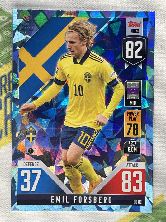 Emil Forsberg Sweden Crystal Foil Parallel Topps Match Attax 101 Road to Nations League 2022 Card