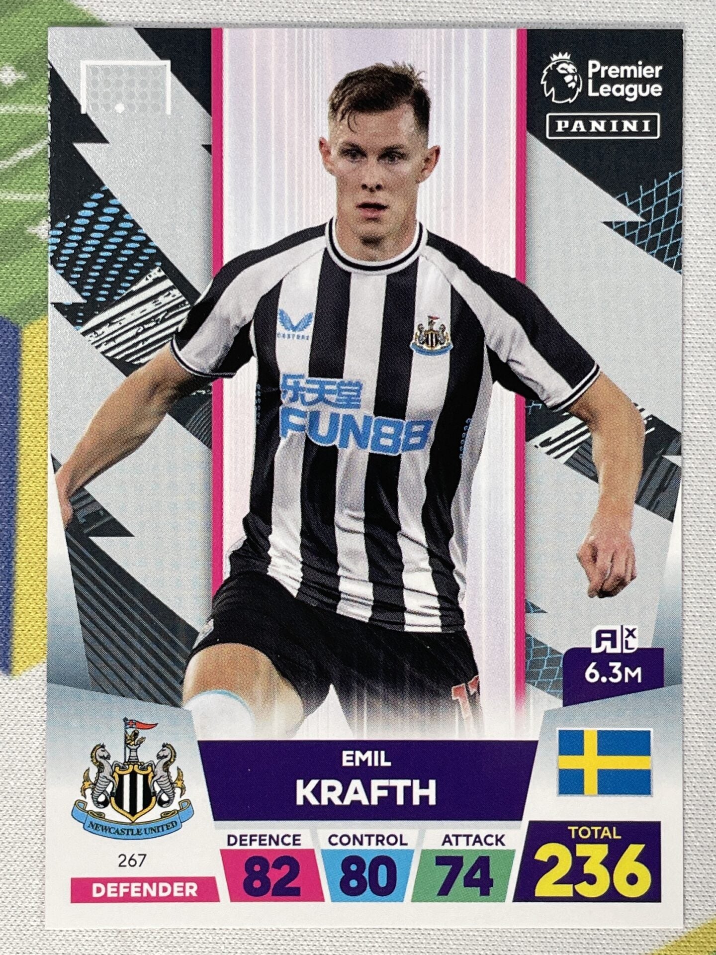 Emil Krafth Newcastle Panini Premier League Adrenalyn XL 2023 Card