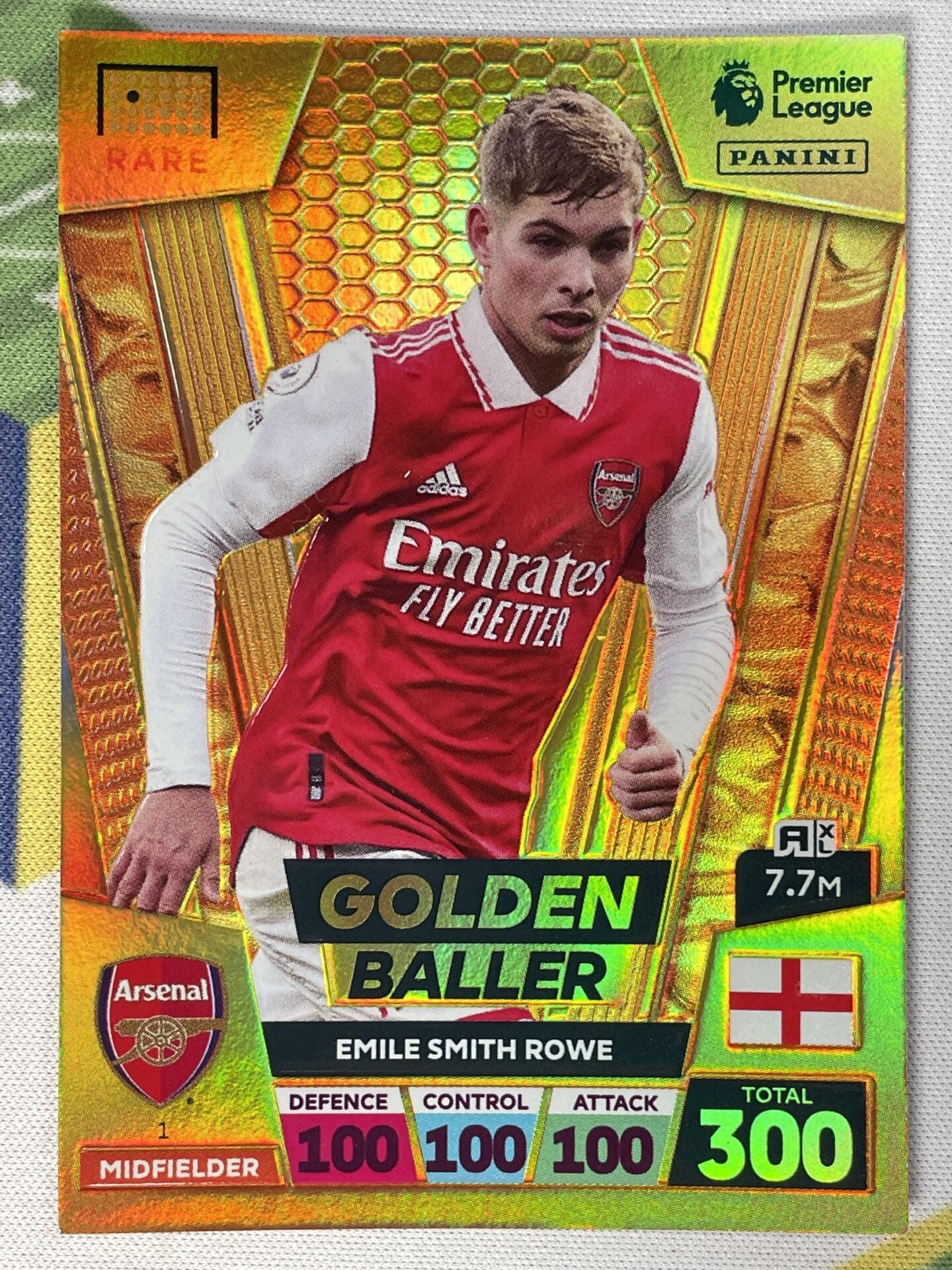 Emile Smith Rowe Arsenal Golden Baller Panini Premier League Adrenalyn XL 2023 Card