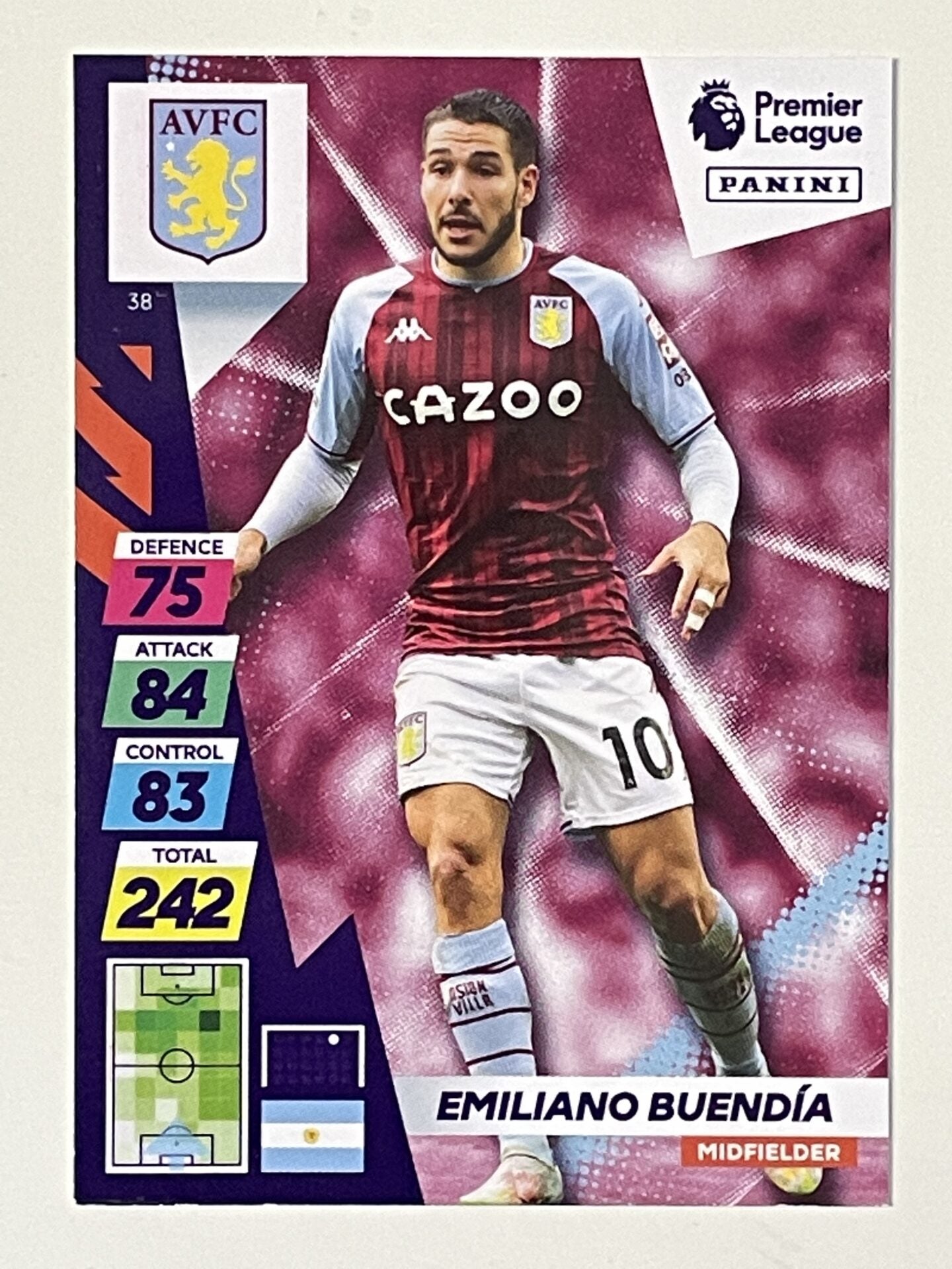 Emiliano Buendia Aston Villa Base Panini Adrenalyn XL PLUS Premier League 2021 2022